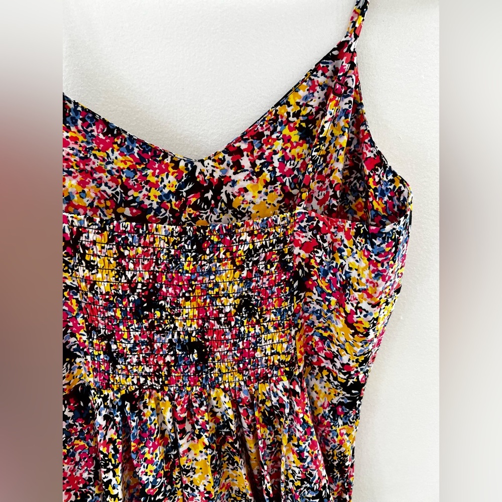 Multicolor Abstract Gap Spring Summer Dress with Spaghetti Straps XS - Picture 5 of 9
